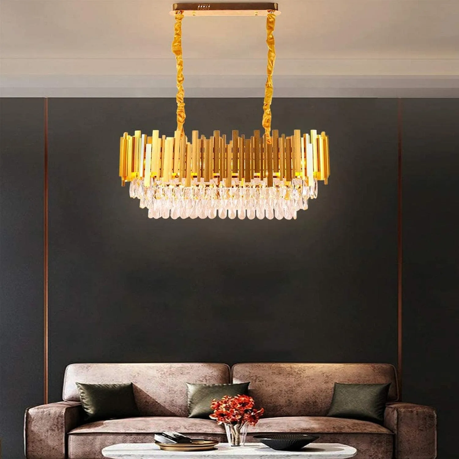 Golden Mamba Oval Chandelier