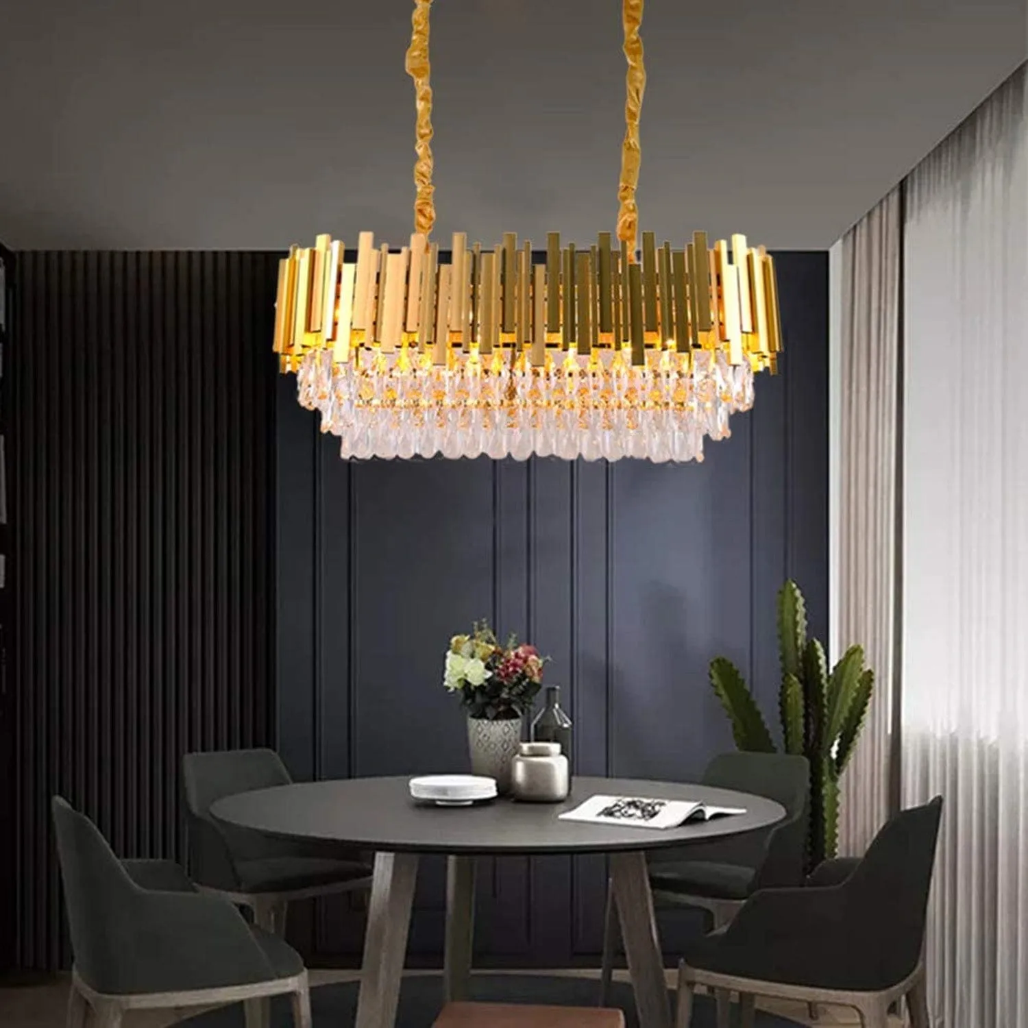 Golden Mamba Oval Chandelier