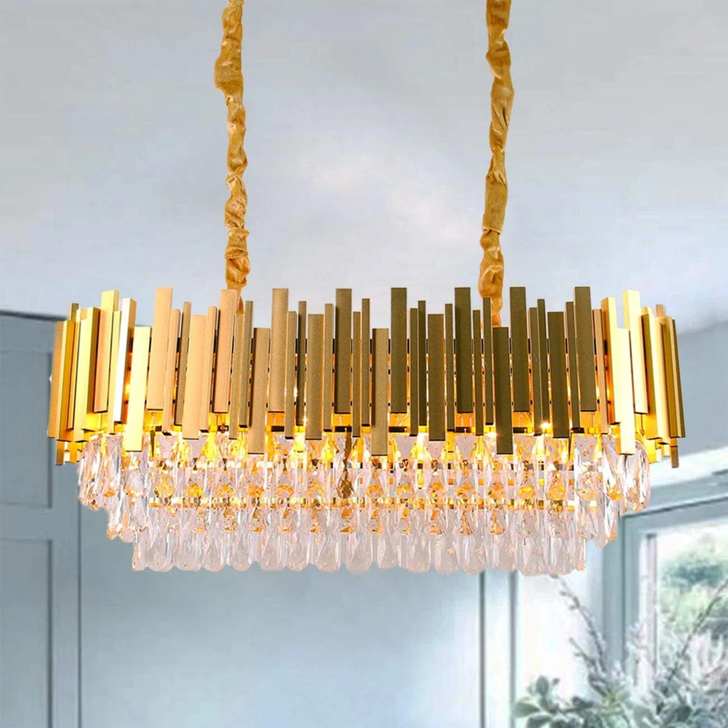 Golden Mamba Oval Chandelier