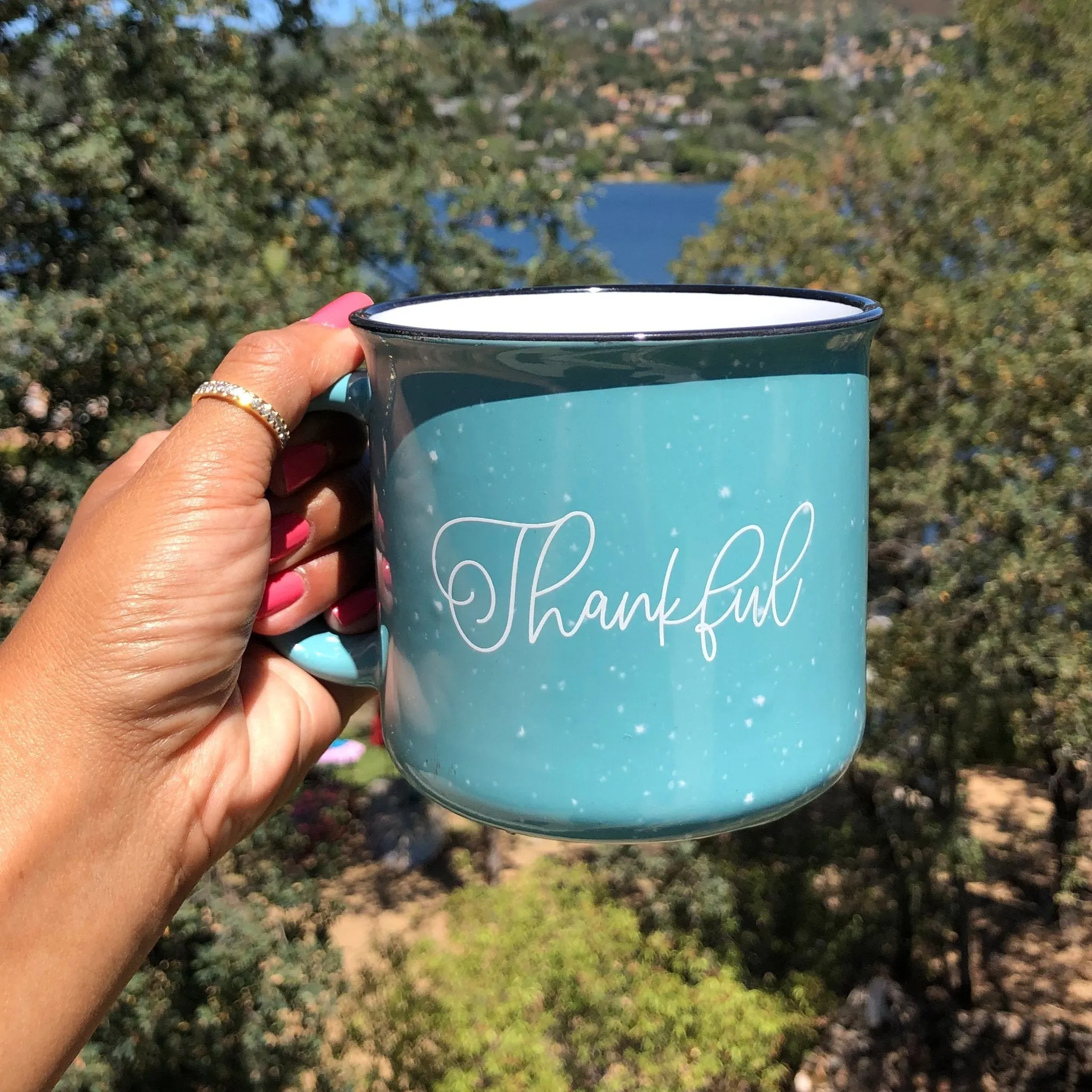 Grateful and Thankful  Campfire Coffee Mug