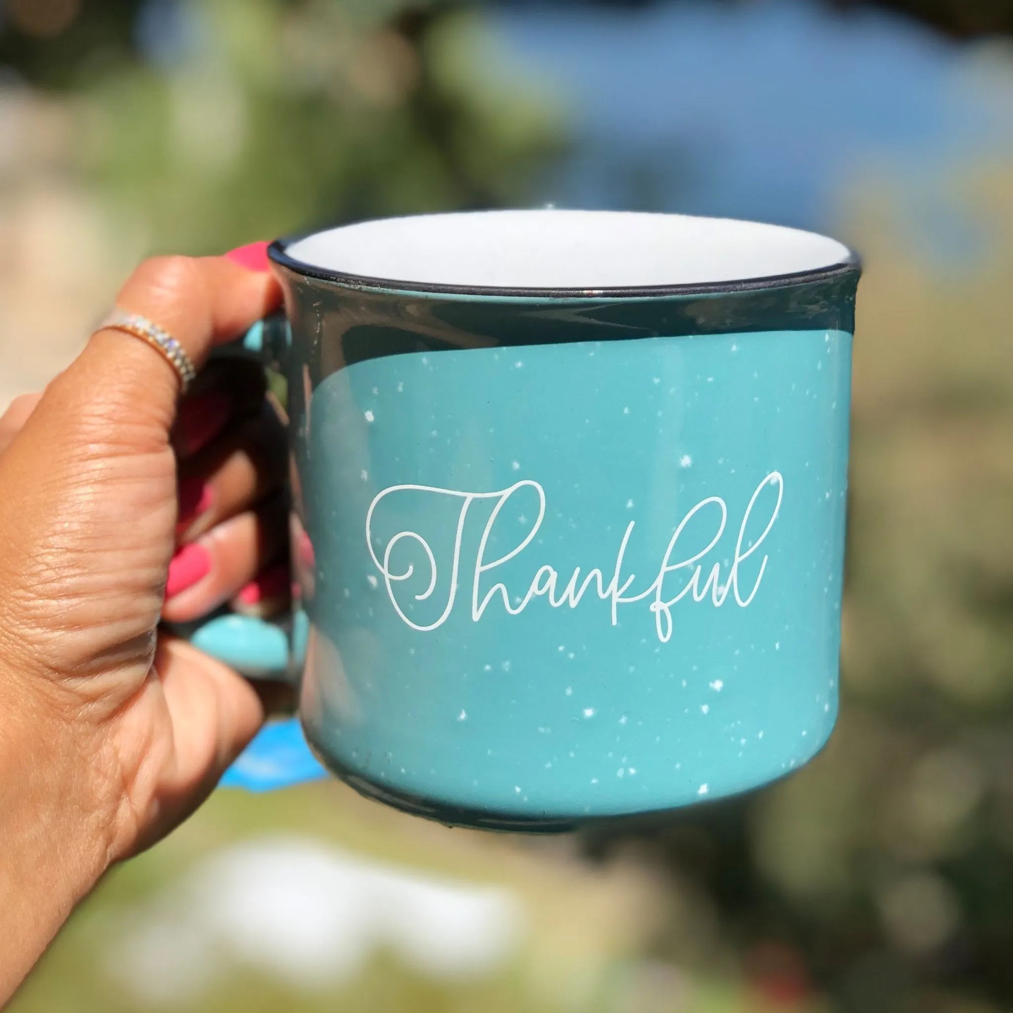 Grateful and Thankful  Campfire Coffee Mug