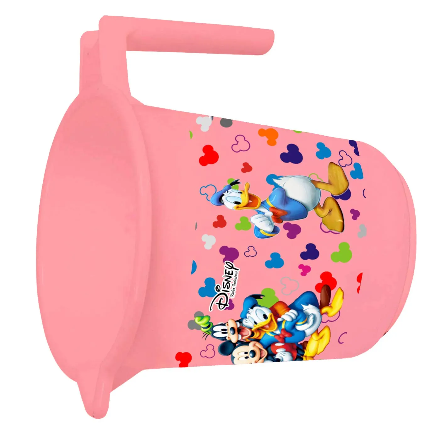 Heart Home Disney Team Mickey Print 2 Pieces Unbreakable Virgin Plastic Bathroom Bucket with Mug Set- Pink, (1 Pc 16 LTR Bucket & 1 Pc 500 ML Mug) -HS_35_HEARTHS17482