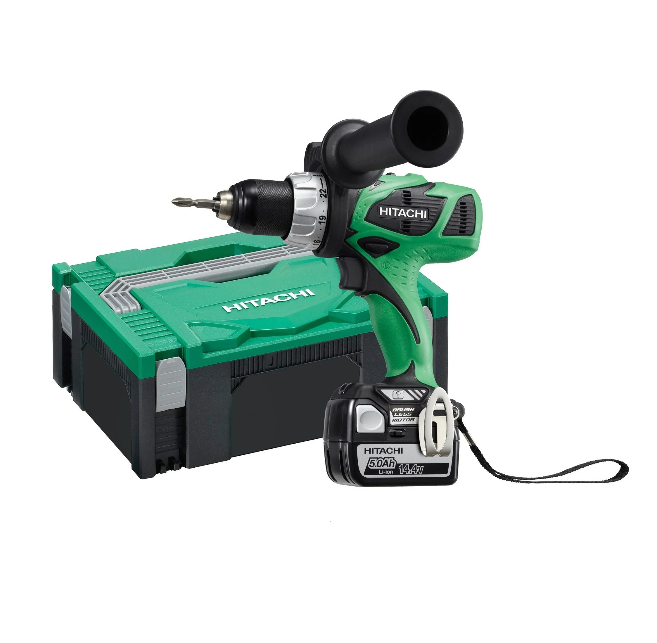 HITACHI Cordless Impact Driver Drill 1.5 - 13mm (1/16 -
1/2") Keyless