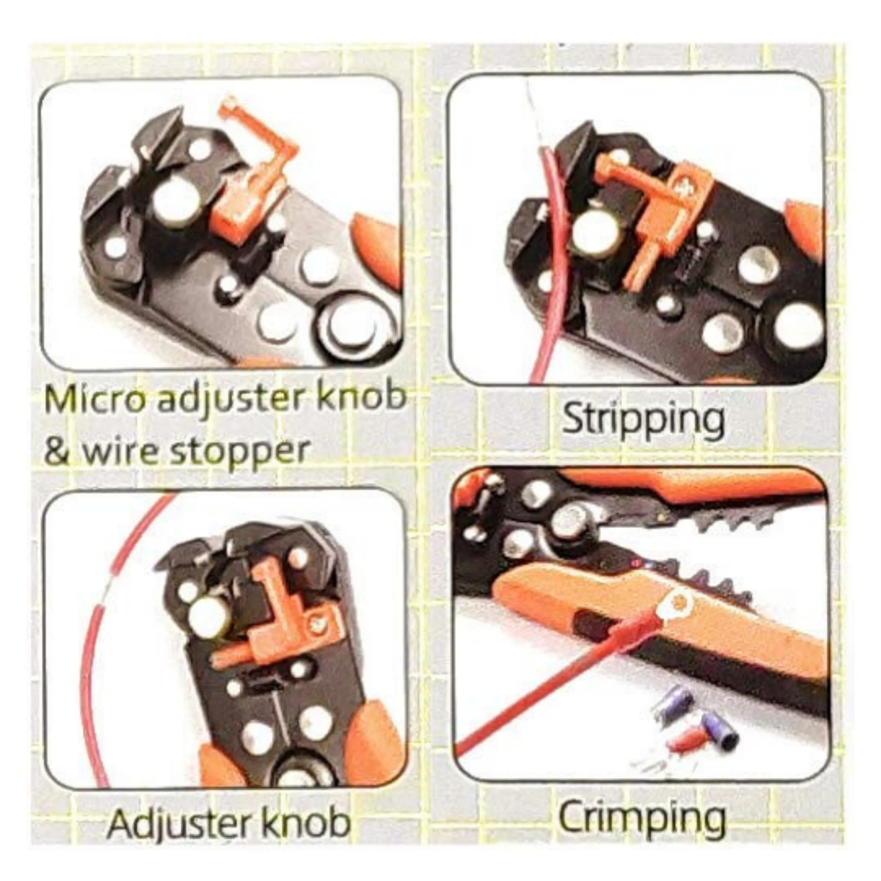 Homdum Automatic Wire Stripper and Multifunction Crimper Pliers Cable Cutter Professional Quality High Precision Tool with Double spring.