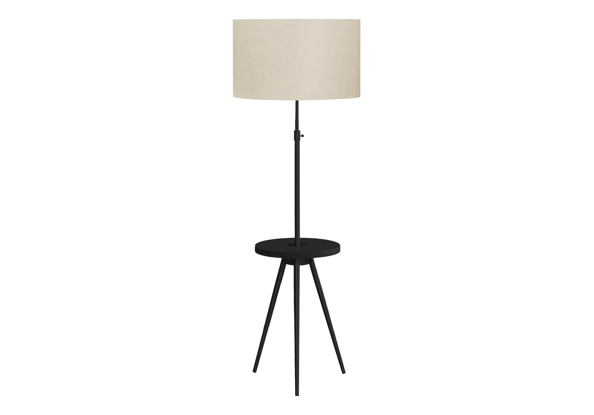 Illuminate Elegance 63 inch Contemporary Floor Lamp - Black Metal with Ivory Shade