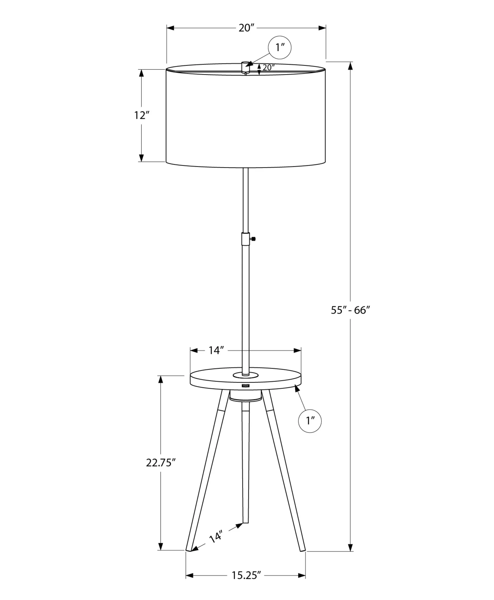 Illuminate Elegance 63 inch Contemporary Floor Lamp - Black Metal with Ivory Shade