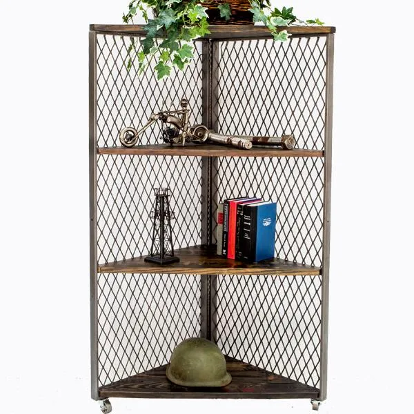 Industrial Corner Bookcase