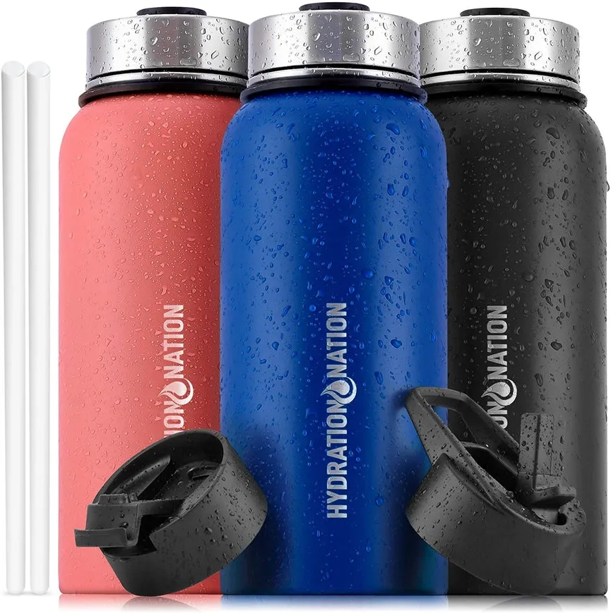 Insulated Water Bottle w/3 Lids