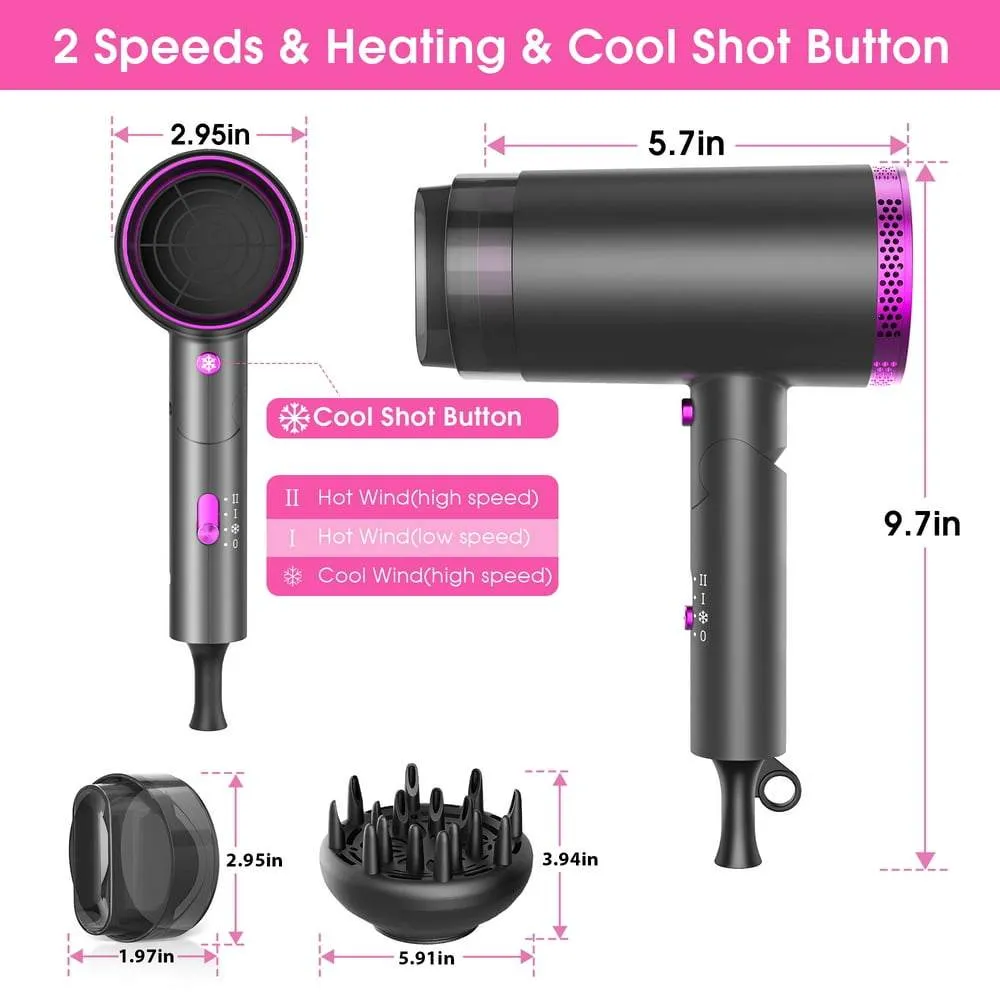 Ionic Hair Blow Dryers with 3 Heat Settings