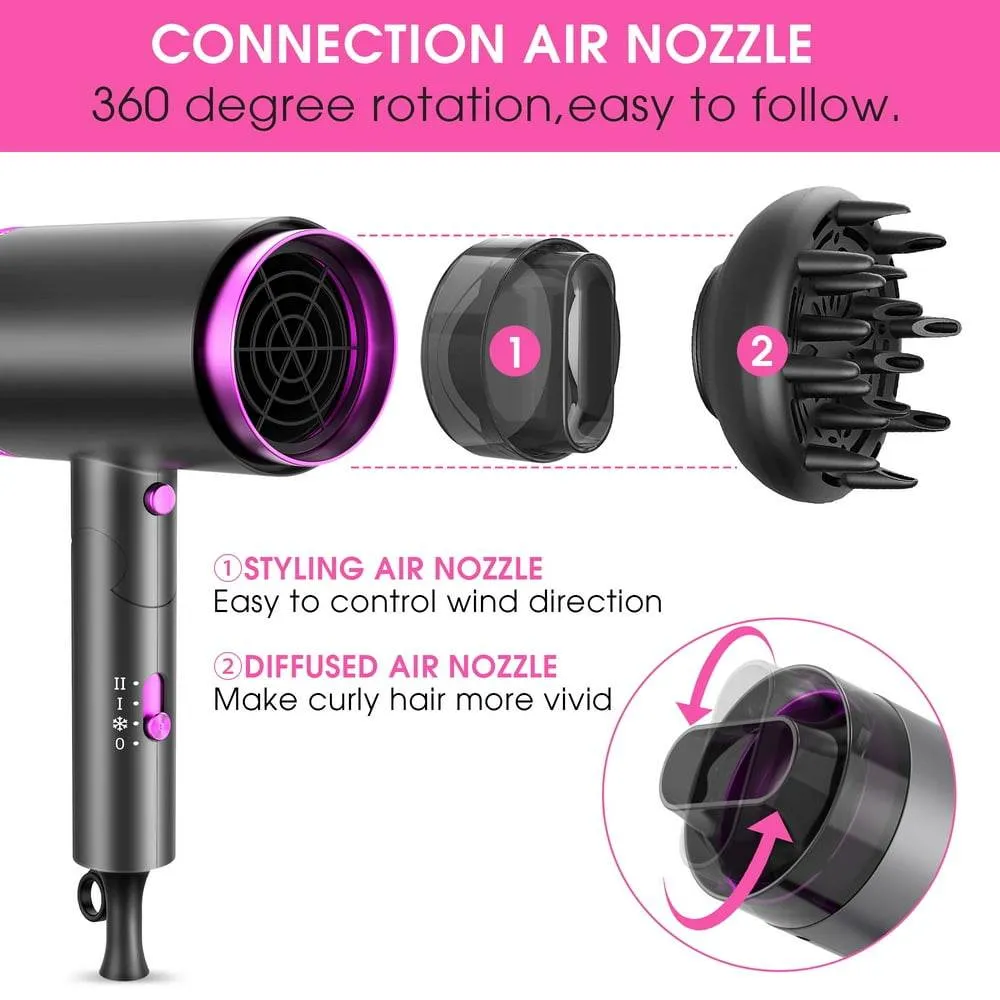 Ionic Hair Blow Dryers with 3 Heat Settings