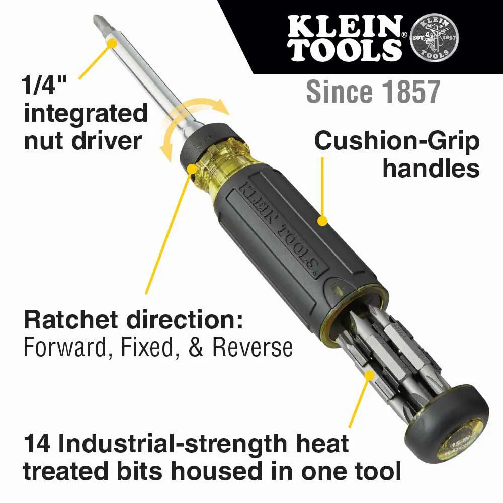 Klein 32305 15-in-1 Multi-Bit Ratcheting Screwdriver