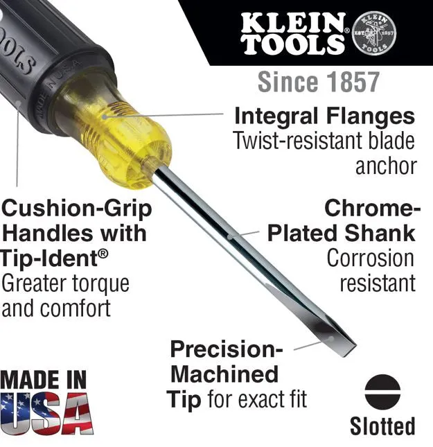 Klein 5/16-Inch Cabinet Tip Screwdriver 1-1/2-Inch - 600-1