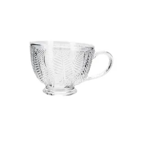 Leaf Design Glass Milk Cup - 11.5cm x 11.5cm x 8.5cm