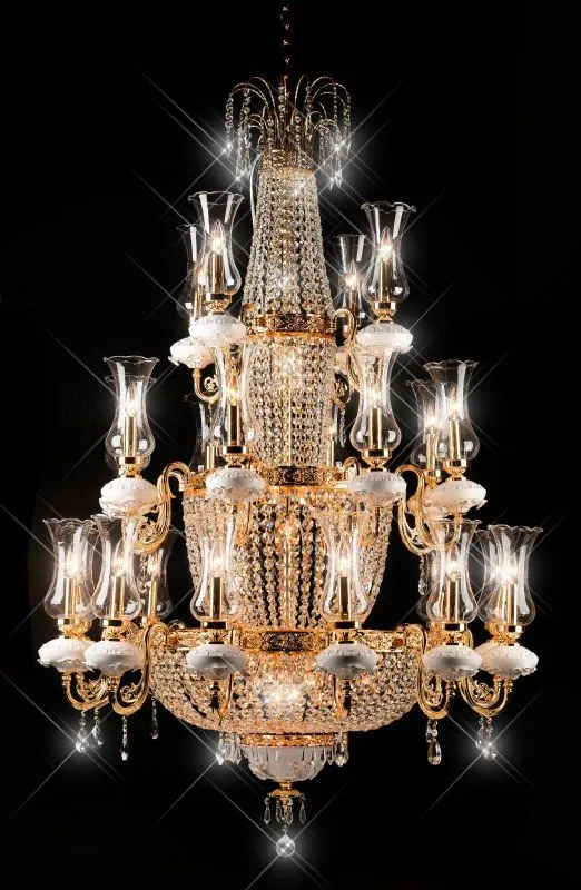 Luxury Empire Multi-tiered Crystal Chandelier for Staircase/Foyer/Villa/Hotel