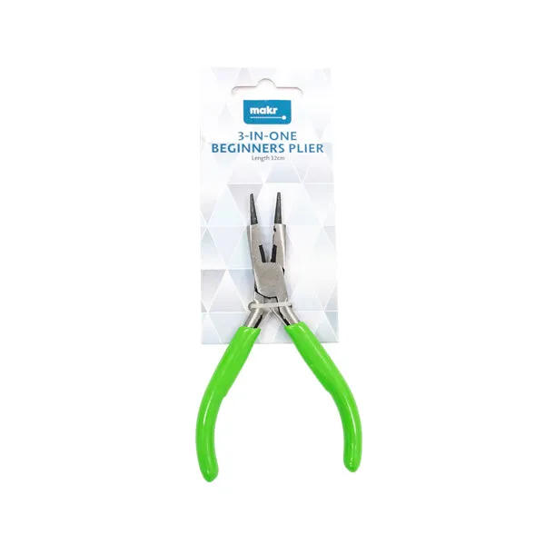 Makr 3 In 1 Beginners Plier- Green- 12cm