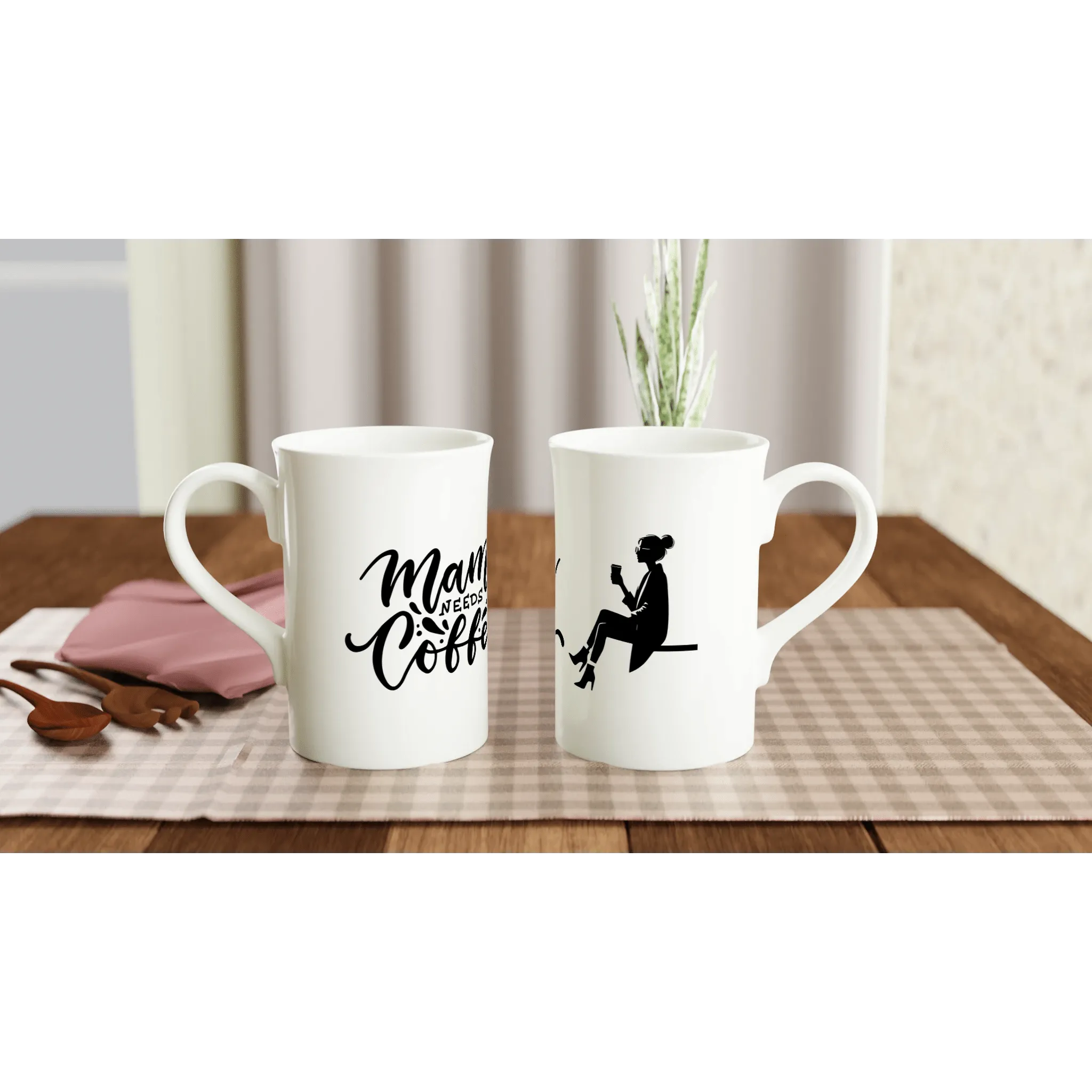 Mama Needs Coffee with Lady Silhouette