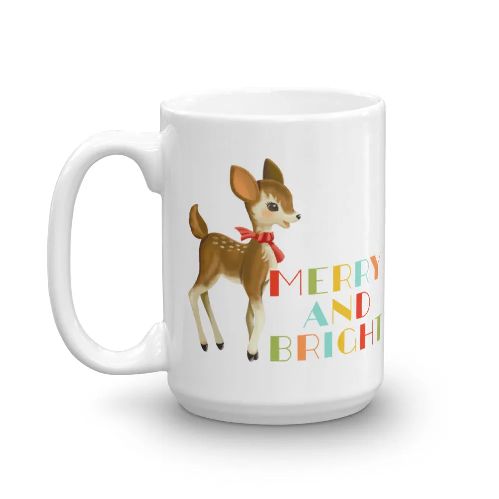 Merry and Bright Deer Christmas Mug