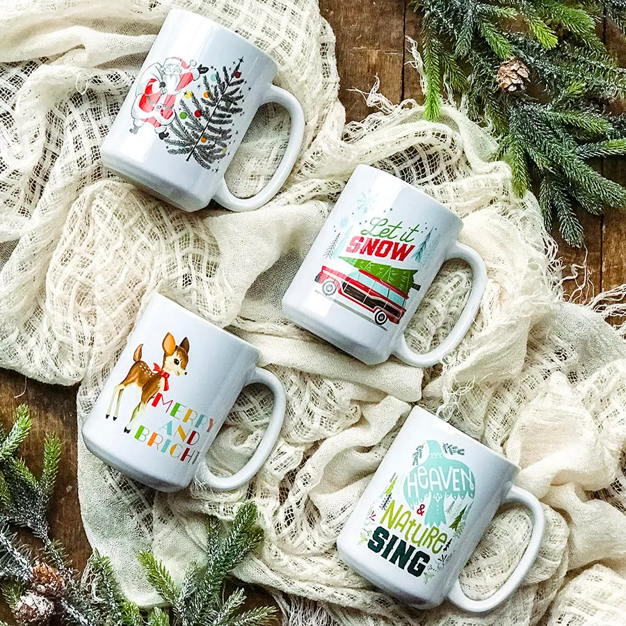 Merry and Bright Deer Christmas Mug