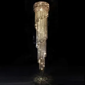 Modern Chandelier For Smoky Gray Crystal Luxury Fixtures Long Interior Stairway Lighting Corridor Chandelier Villa light