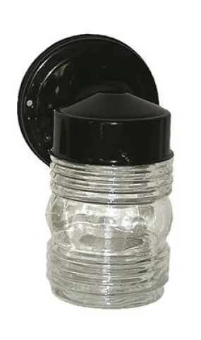 Monument Outdoor Jelly Jar Wall Lantern Black 4-3/8 X 6-3/4 Inch  Uses (1) 60-Watt Medium Base Lamp