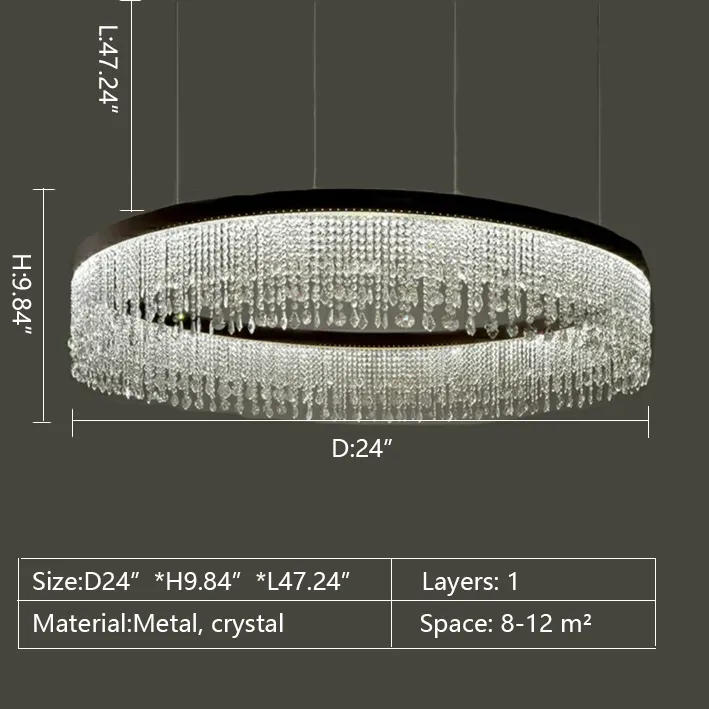 Multi-piece Tiered Crystal Living Room Chandelier Three Layers Round Ceiling Pendant Light Fixture For Foyer Hall/ Staircase