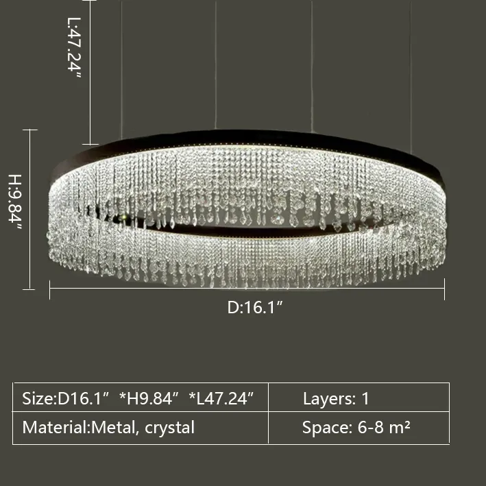 Multi-piece Tiered Crystal Living Room Chandelier Three Layers Round Ceiling Pendant Light Fixture For Foyer Hall/ Staircase