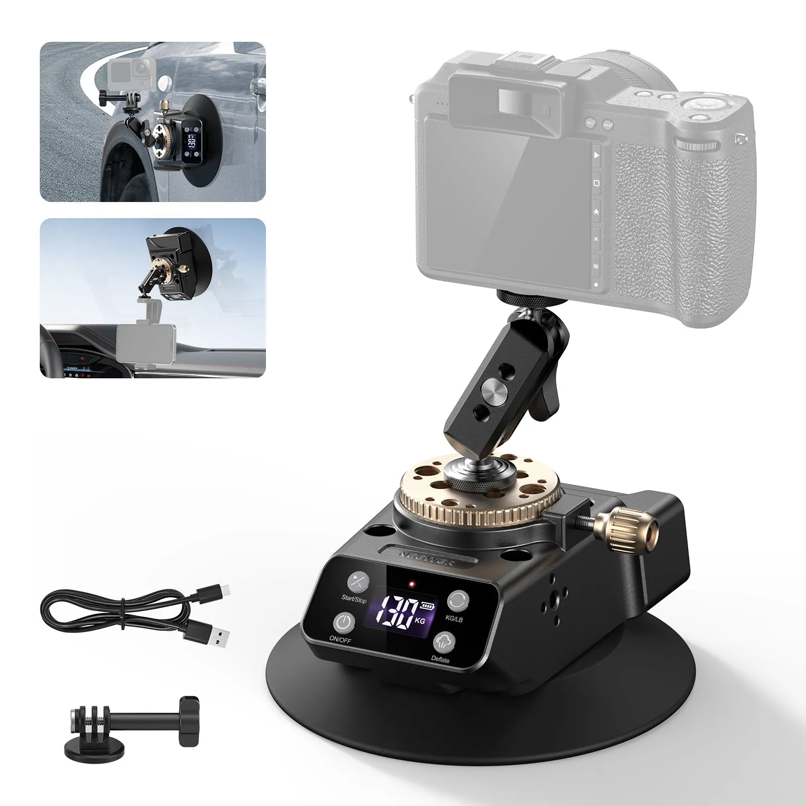 NEEWER CA017 6" Electric Camera Suction Cup Mount