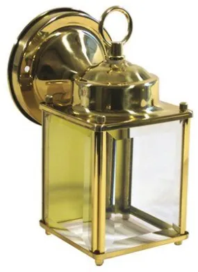 Outdoor Wall Lantern Polished Brass 4-1/2 X 8 X 5-7/8 Inch  Uses (1) 60-Watt Medium Base Lamp