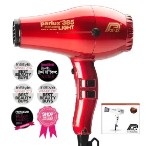 Parlux 385 Powerlight Ceramic & Ionic Dryer 2150W - Red