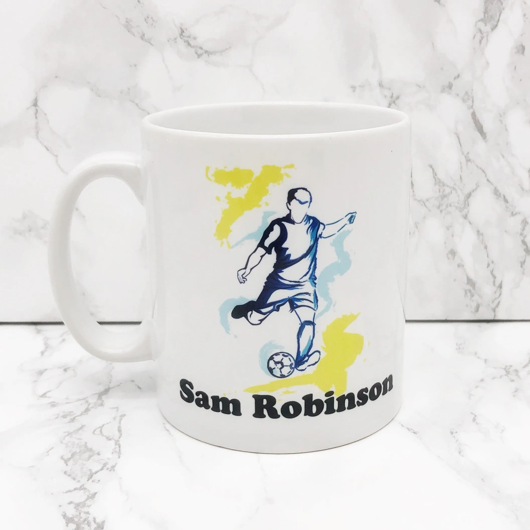 Personalised Football Watercolour Mug | Ceramic and Unbreakable Polymer