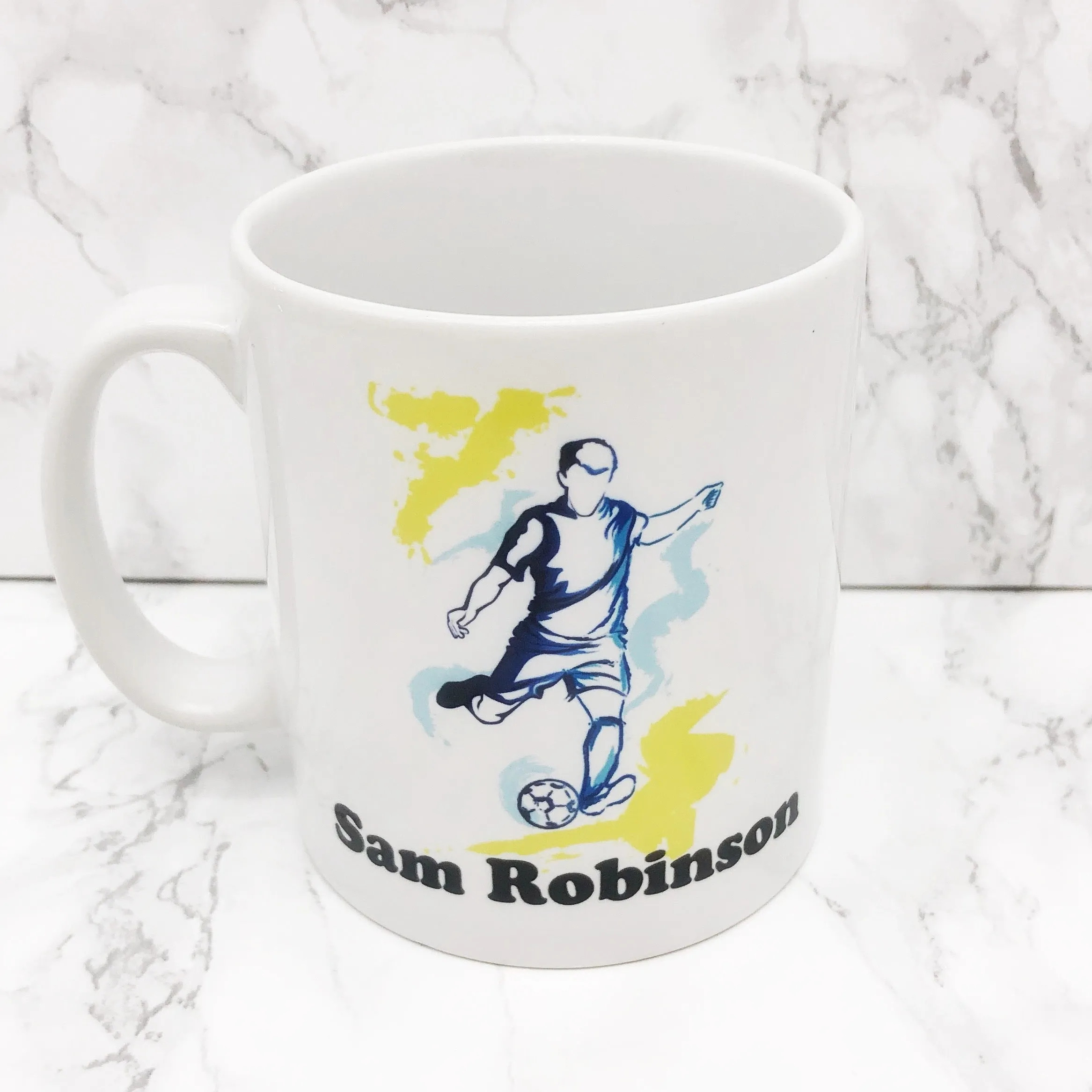 Personalised Football Watercolour Mug | Ceramic and Unbreakable Polymer