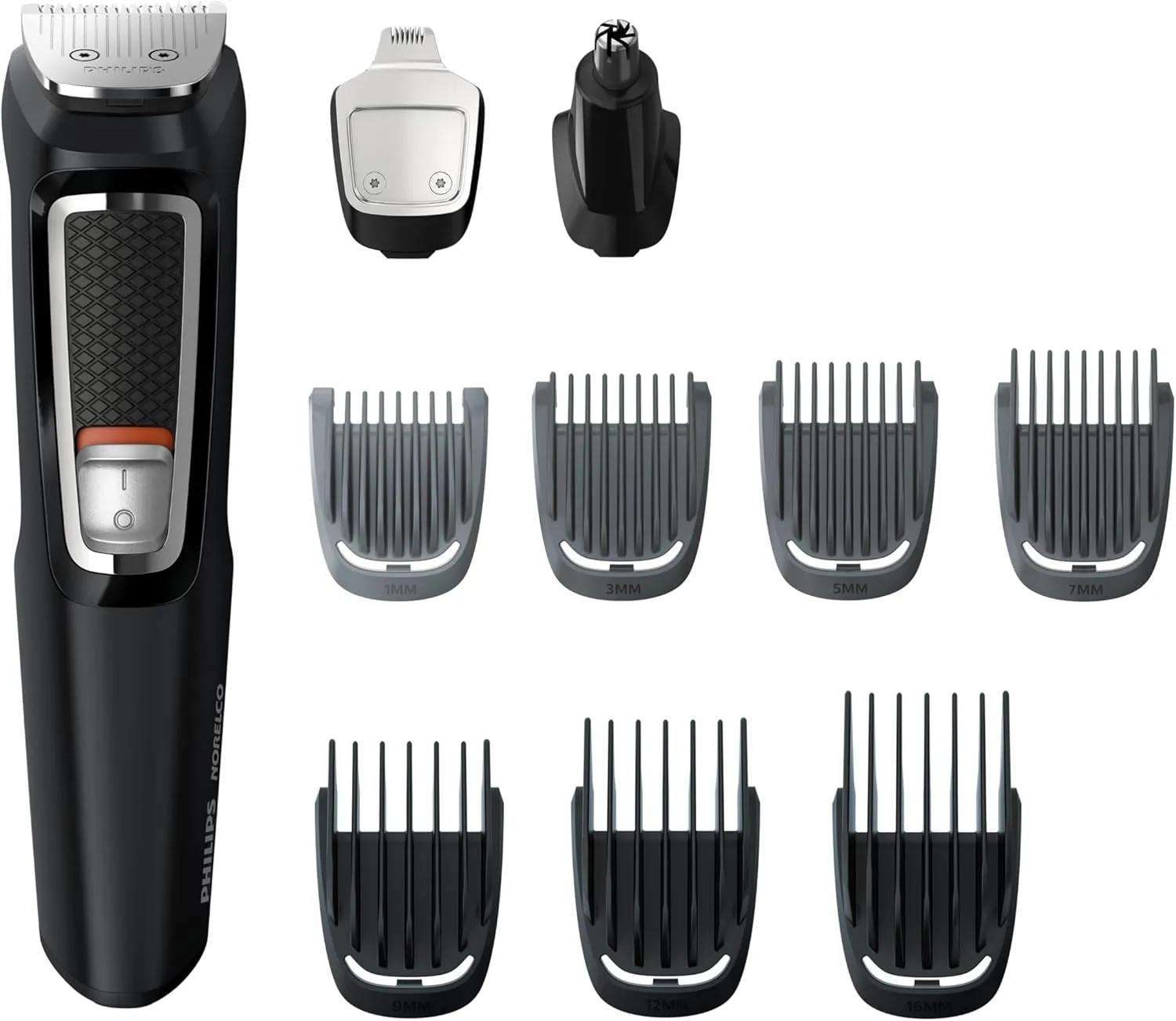 Philips Norelco Dual Voltage Rechargeable Trimmer Multigroomer 13 Piece Mens Grooming Kit MG3740