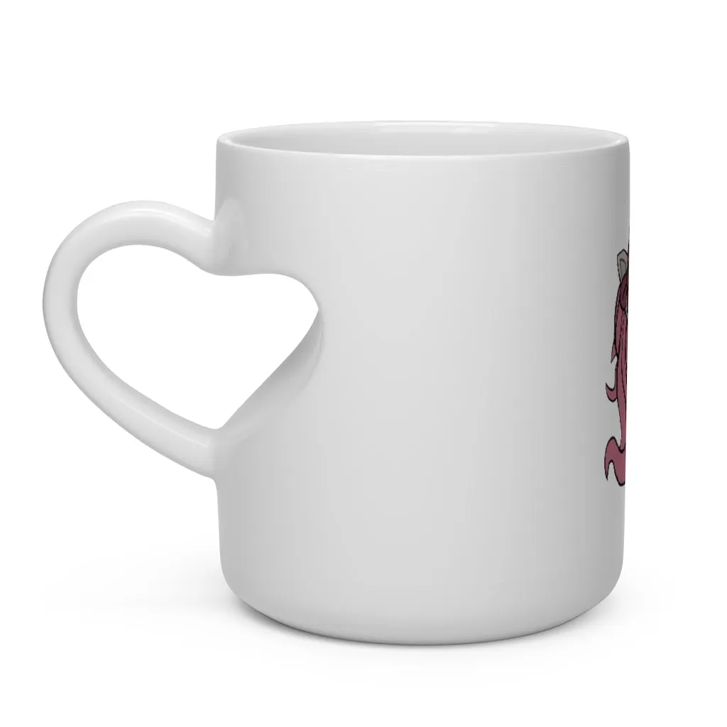 Pink Hair Unicorn Heart Shape Mug