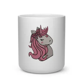 Pink Hair Unicorn Heart Shape Mug