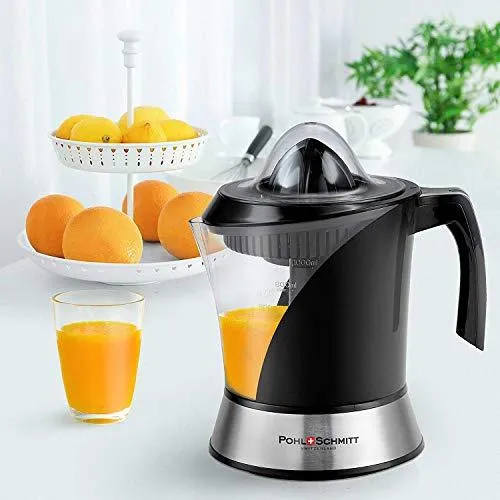 Pohl Schmitt Deco-Line Citrus Juicer Machine Extractor - Large Capacity 34oz (1L) Easy-Clean, Featuring Pulp Control Technology