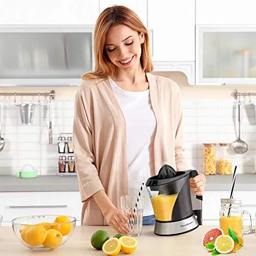 Pohl Schmitt Deco-Line Citrus Juicer Machine Extractor - Large Capacity 34oz (1L) Easy-Clean, Featuring Pulp Control Technology