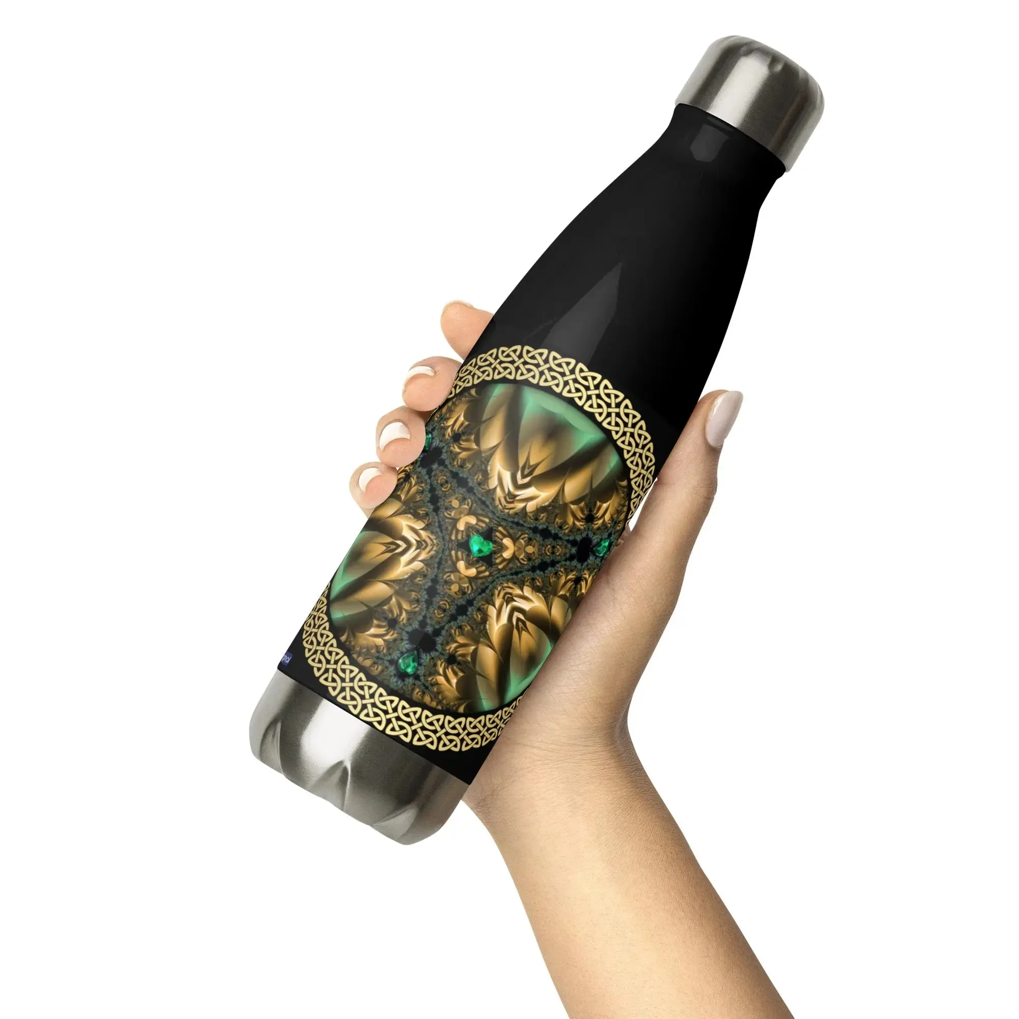 "Salutary Glow" Collection - Black Stainless Steel Water Bottle