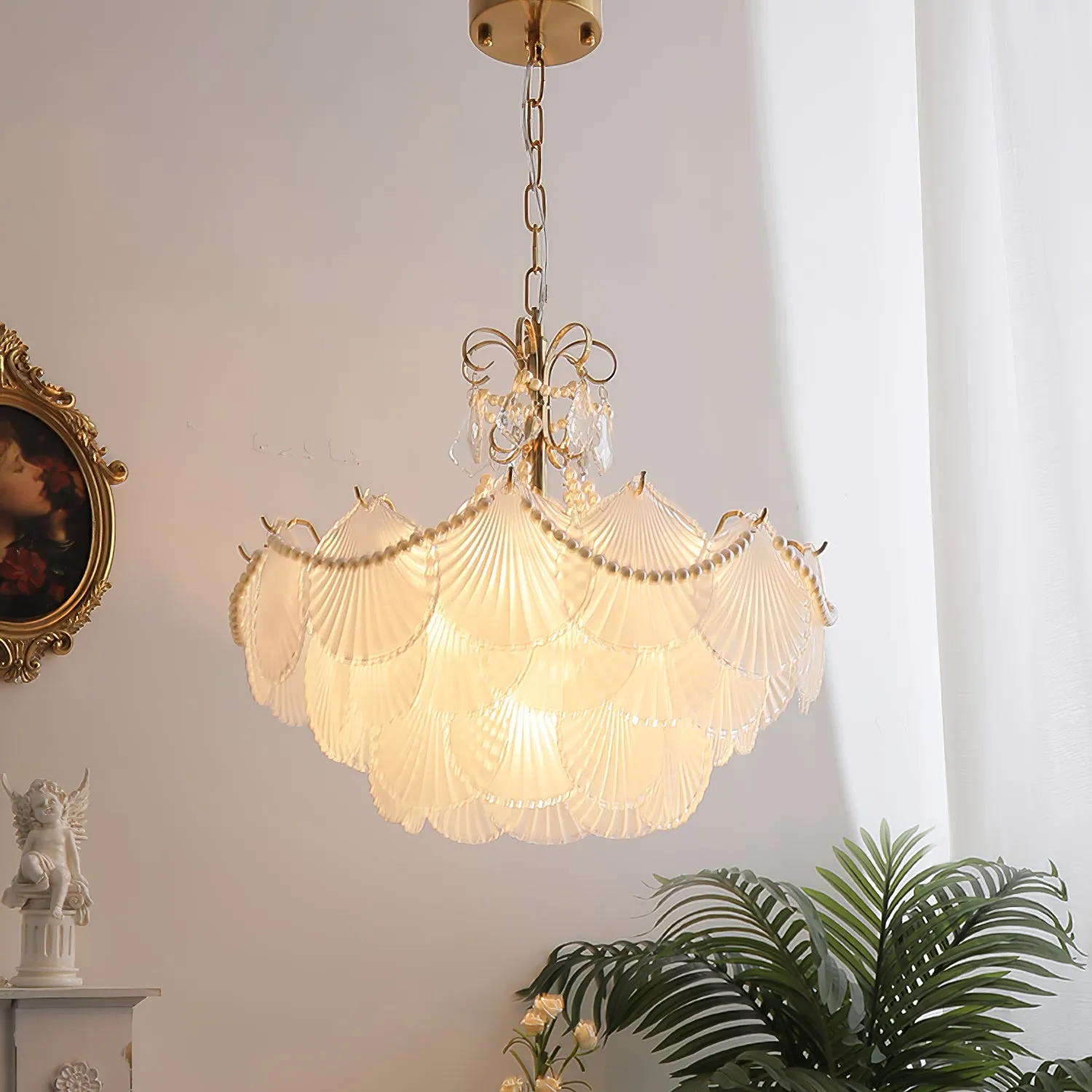 Shell Shade Crystal Chandelier