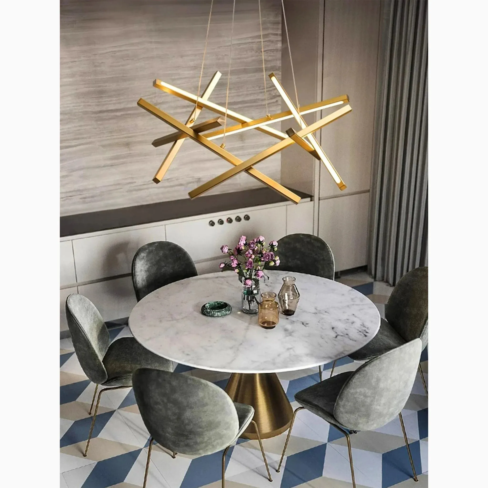 Sisikon | Creative Abstract Lines LED Chandelier