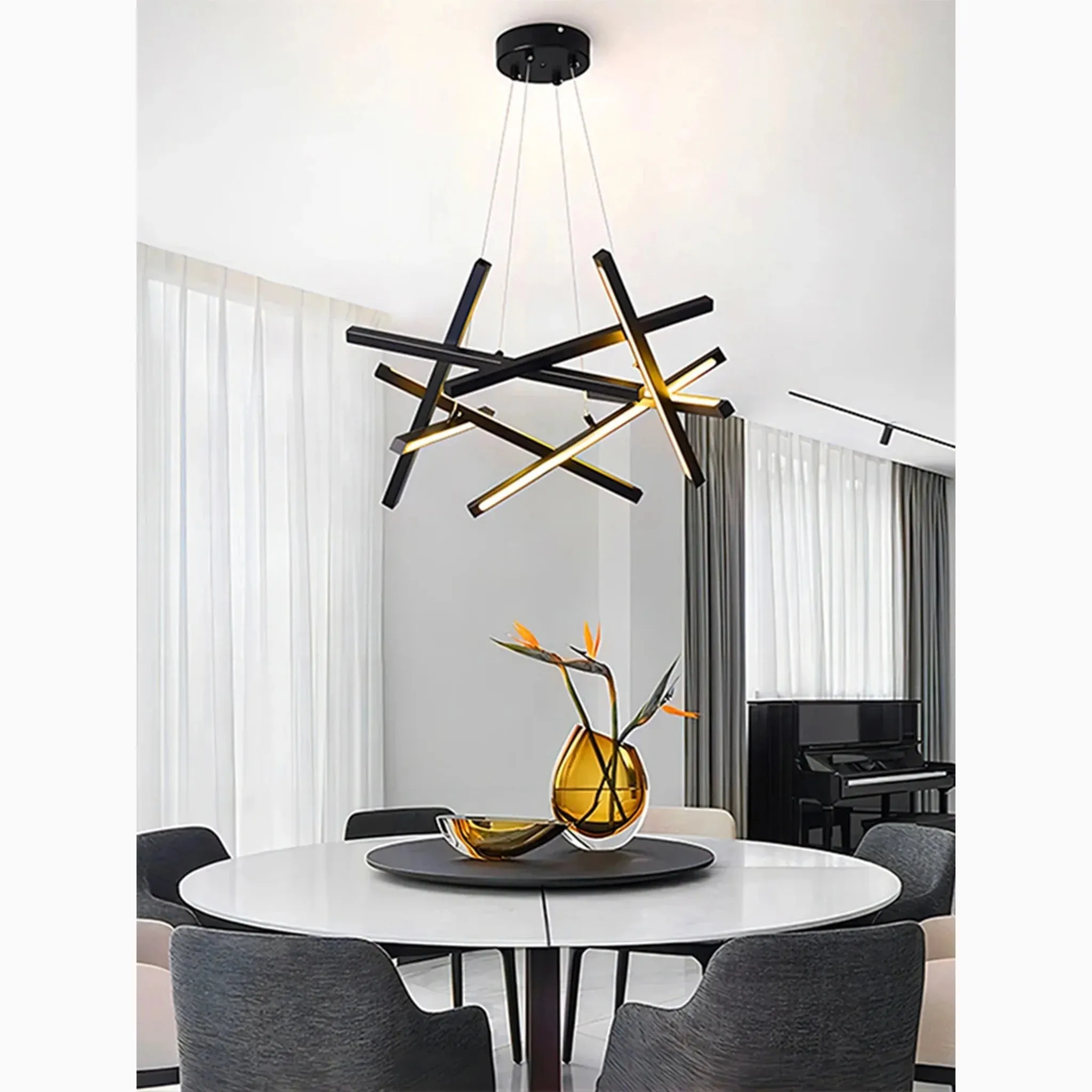 Sisikon | Creative Abstract Lines LED Chandelier