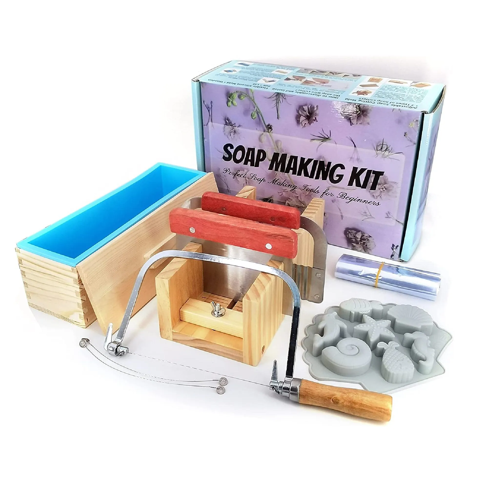 Soap Making Supplies Kit | DIY Soap Making Tools Include 42oz Flexible Silicone Loaf Soap Mold