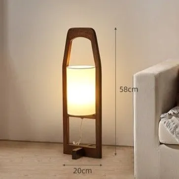 Solid Wood Floor Lamp with Japanese Retro Design