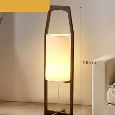 Solid Wood Floor Lamp with Japanese Retro Design