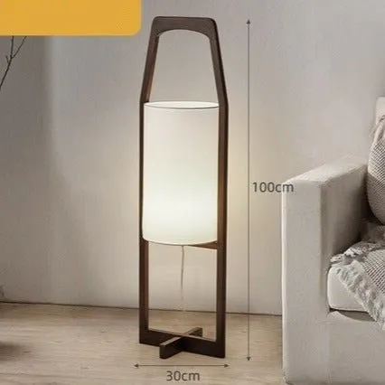 Solid Wood Floor Lamp with Japanese Retro Design