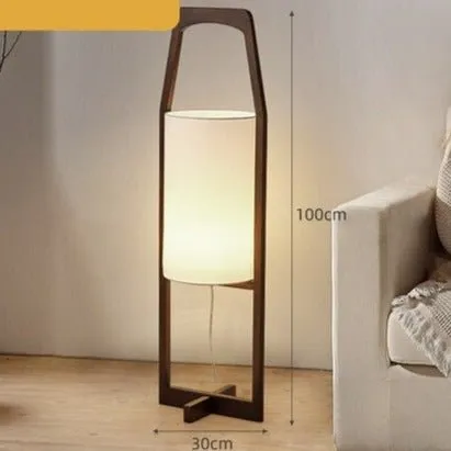 Solid Wood Floor Lamp with Japanese Retro Design