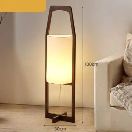 Solid Wood Floor Lamp with Japanese Retro Design