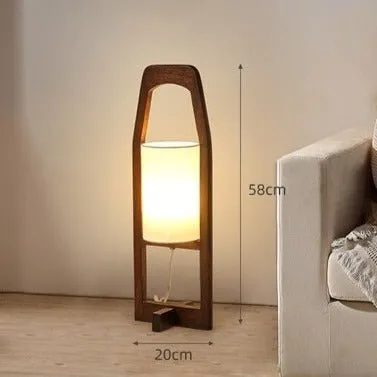 Solid Wood Floor Lamp with Japanese Retro Design