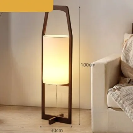 Solid Wood Floor Lamp with Japanese Retro Design