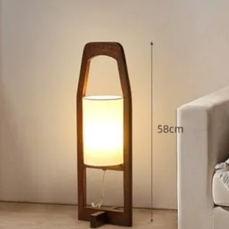 Solid Wood Floor Lamp with Japanese Retro Design