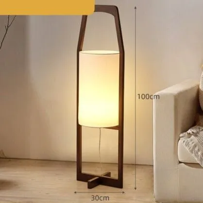 Solid Wood Floor Lamp with Japanese Retro Design